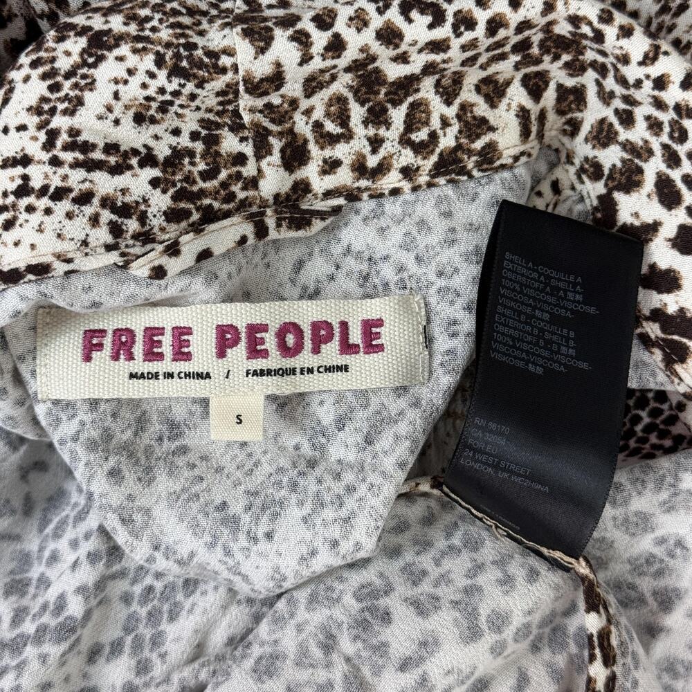Free People Duster Cardigan Womens Small Wild Nights Snakeskin Snake Print Open - Picture 3 of 12